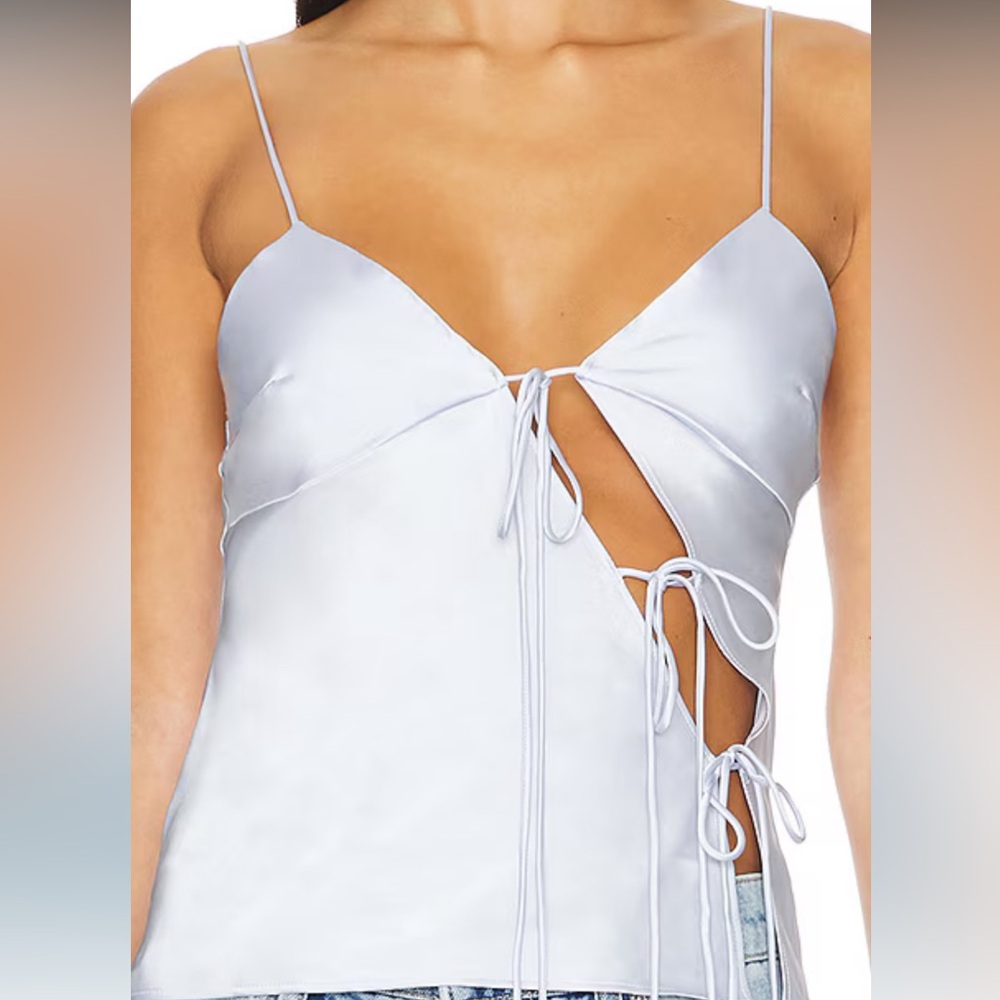Lioness Light Blue Asymmetrical Tie-Front Camisole